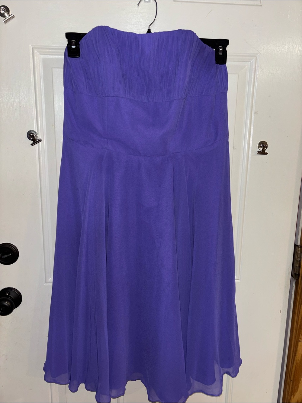 Mori Lee Strapless Lavender Chiffon A-Line Dress